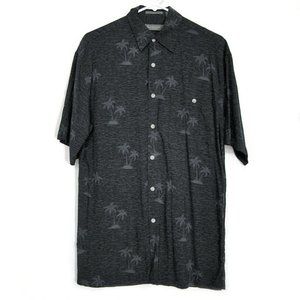 Van Heusen Men's Hawaiian Casual Shirt Black / Gray